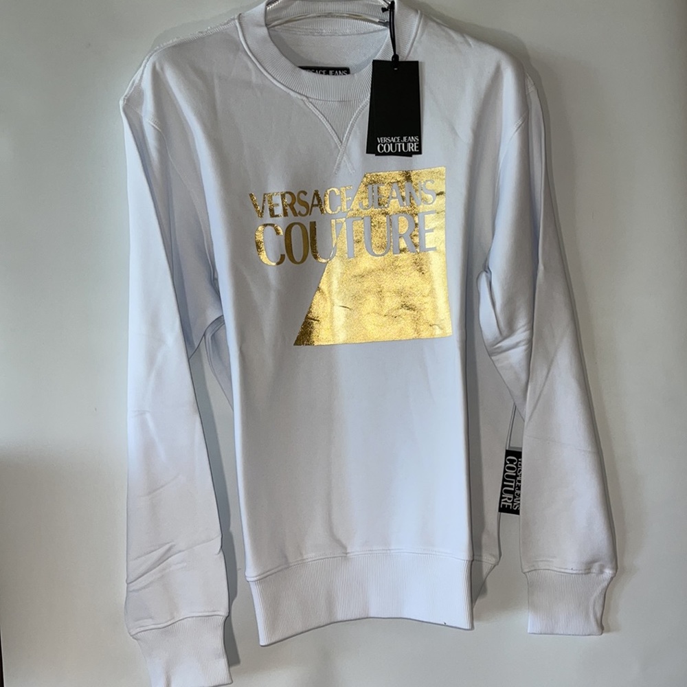 VERSACE JEANS COUTURE LOGO SWEATSHIRT MADE WITH ORGANIC COTTON MENS SZ LARGE